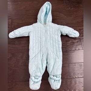 First Impressions Baby Boy's Quilted Detachable Foot Snowsuit Blue